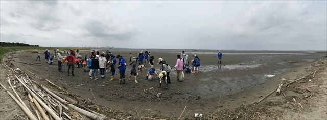潮が引いて遠浅になったところがひがたです